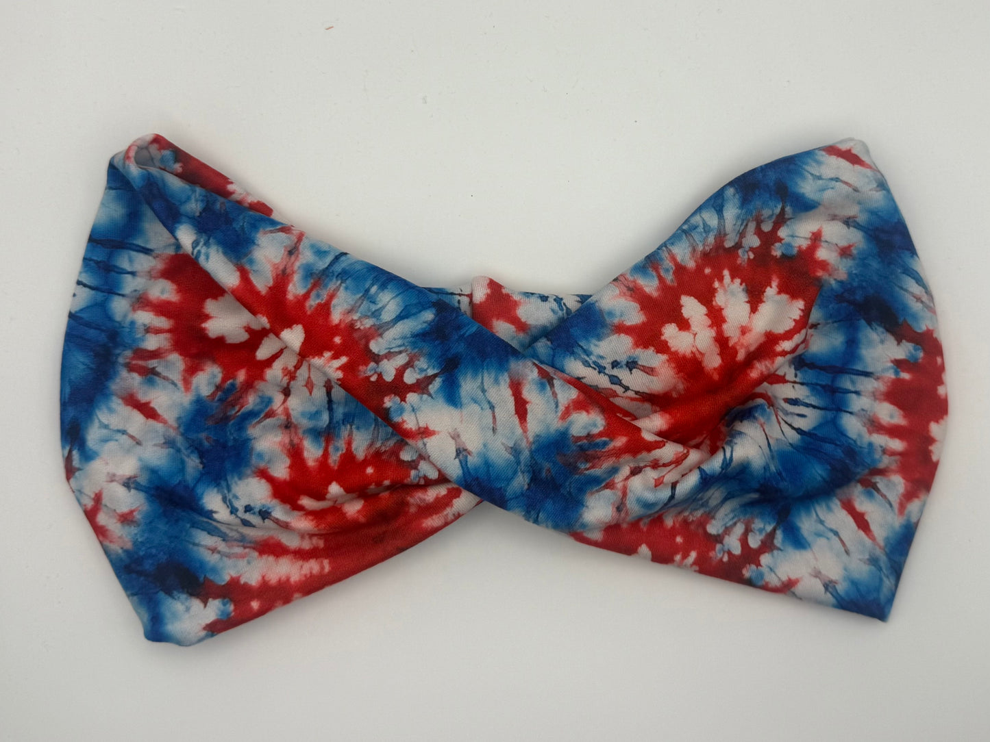 Red, white, blue tie dye-wide