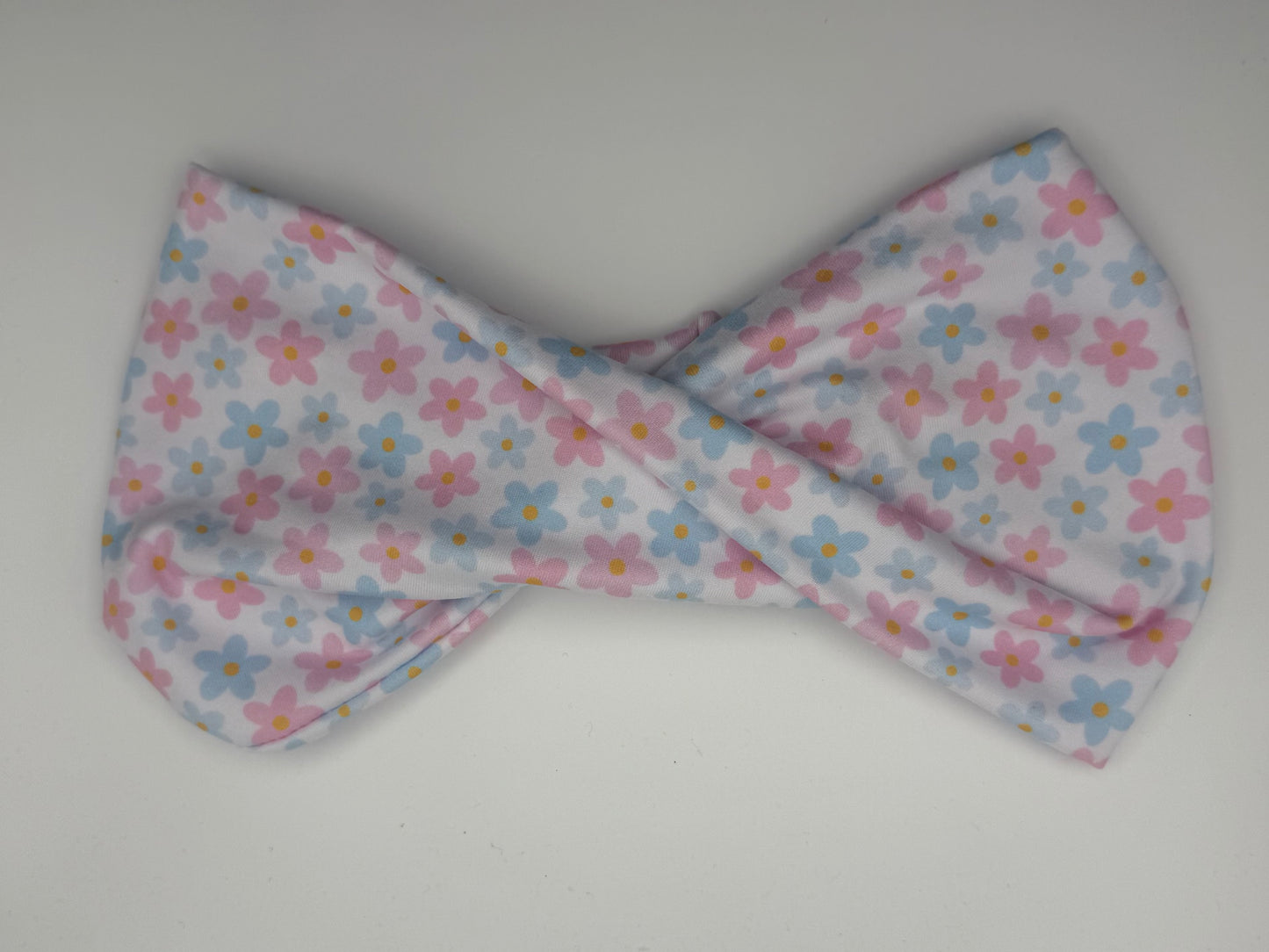 Pink and blue flowers-wide